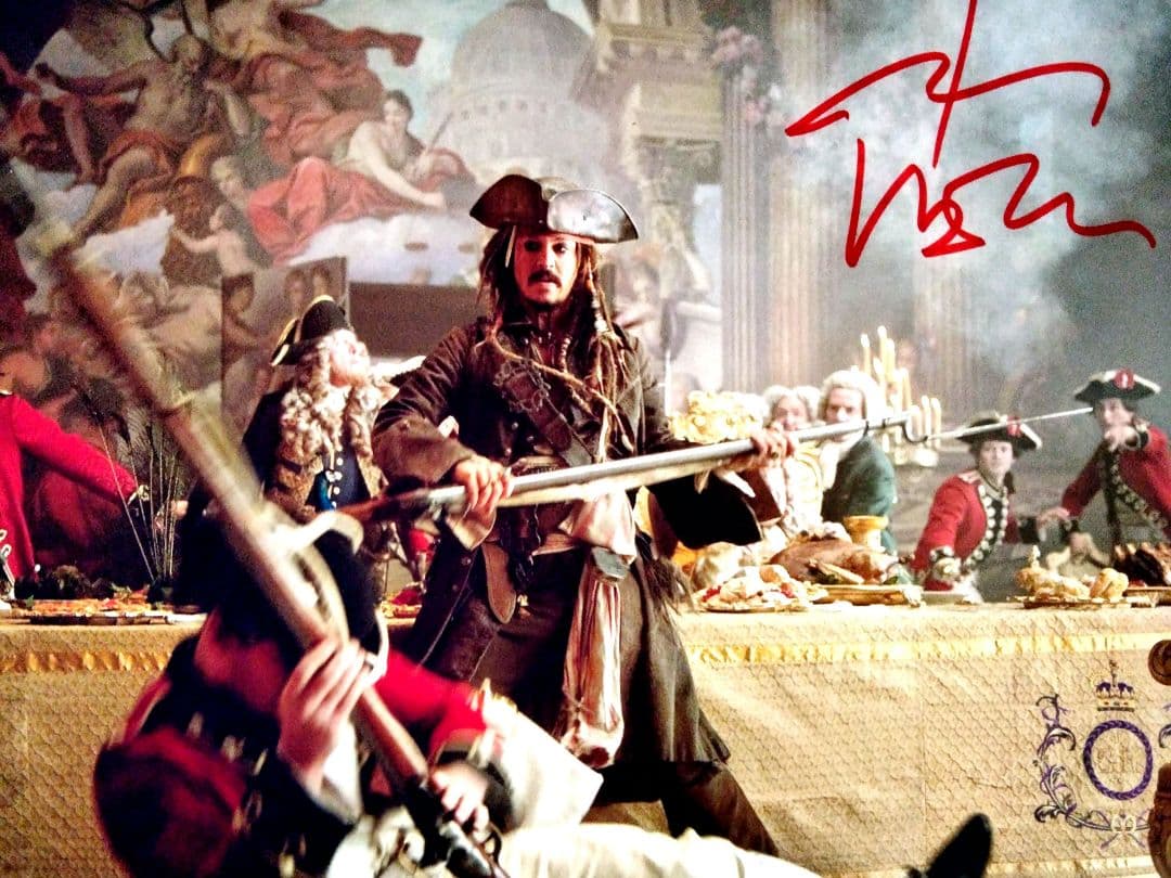 ジョニー・デップ直筆サイン入り大型写真…パイレーツ・オブ・カレビアン 10