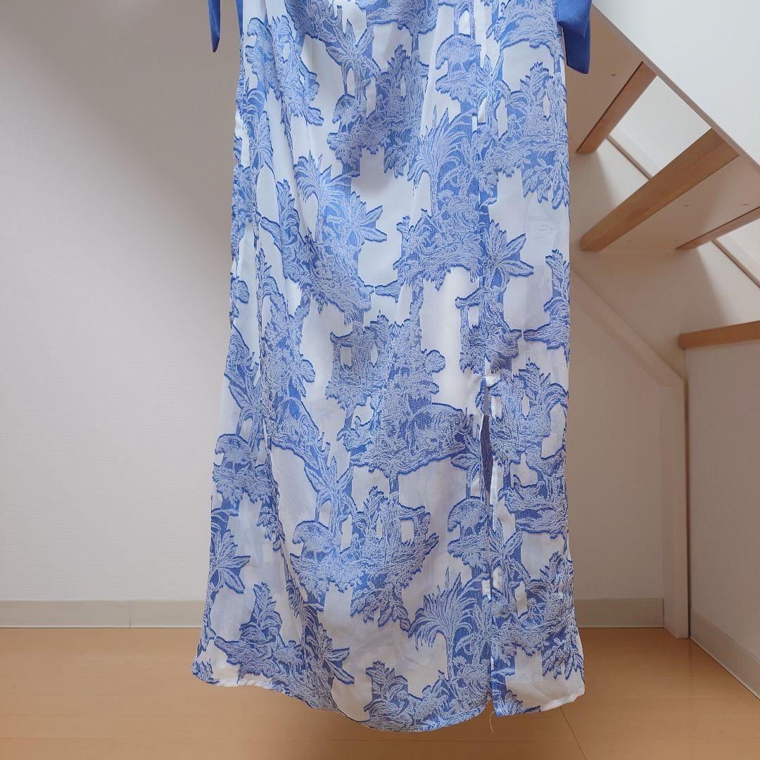 0 S fray i.d フレイアイディー リボン ドレス ワンピース ブルー