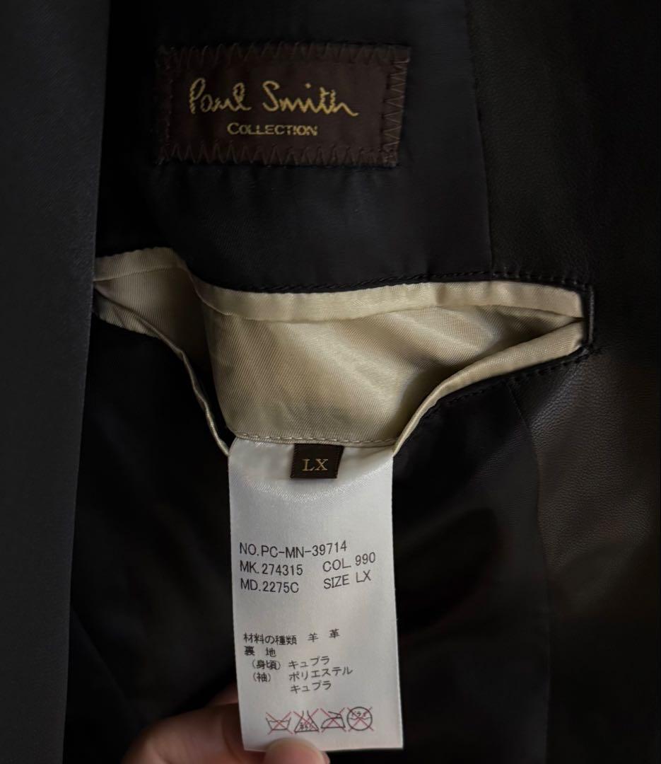 ポールスミス コレクション ラムレザー テーラードジャケット ブラック 韓国製
