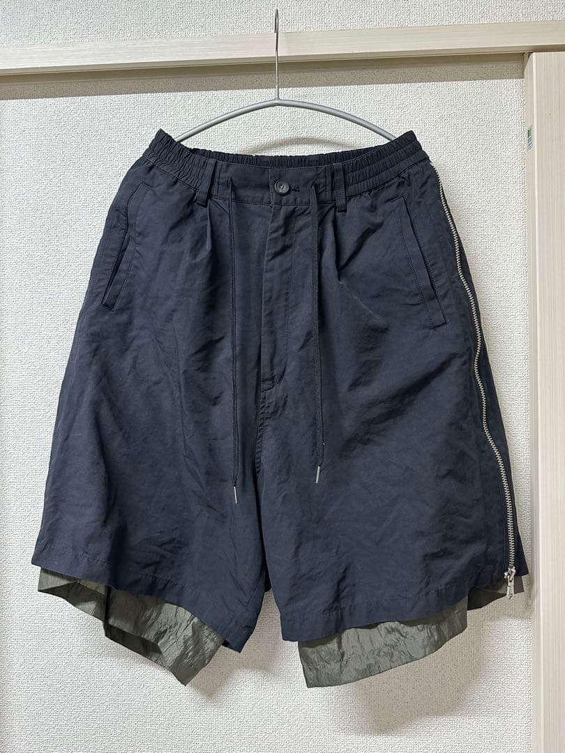 s*3様 メゾンスペシャル　サイドジップショーツ　カーキ　グリーン　レイヤー