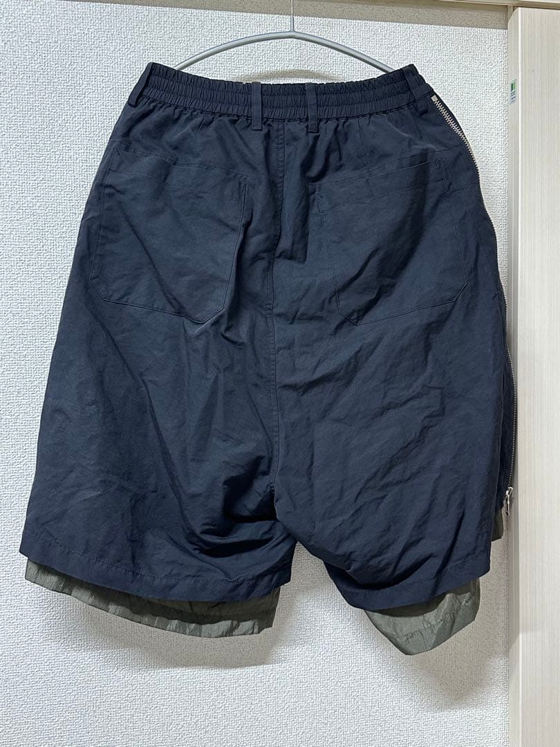 s*3様 メゾンスペシャル　サイドジップショーツ　カーキ　グリーン　レイヤー