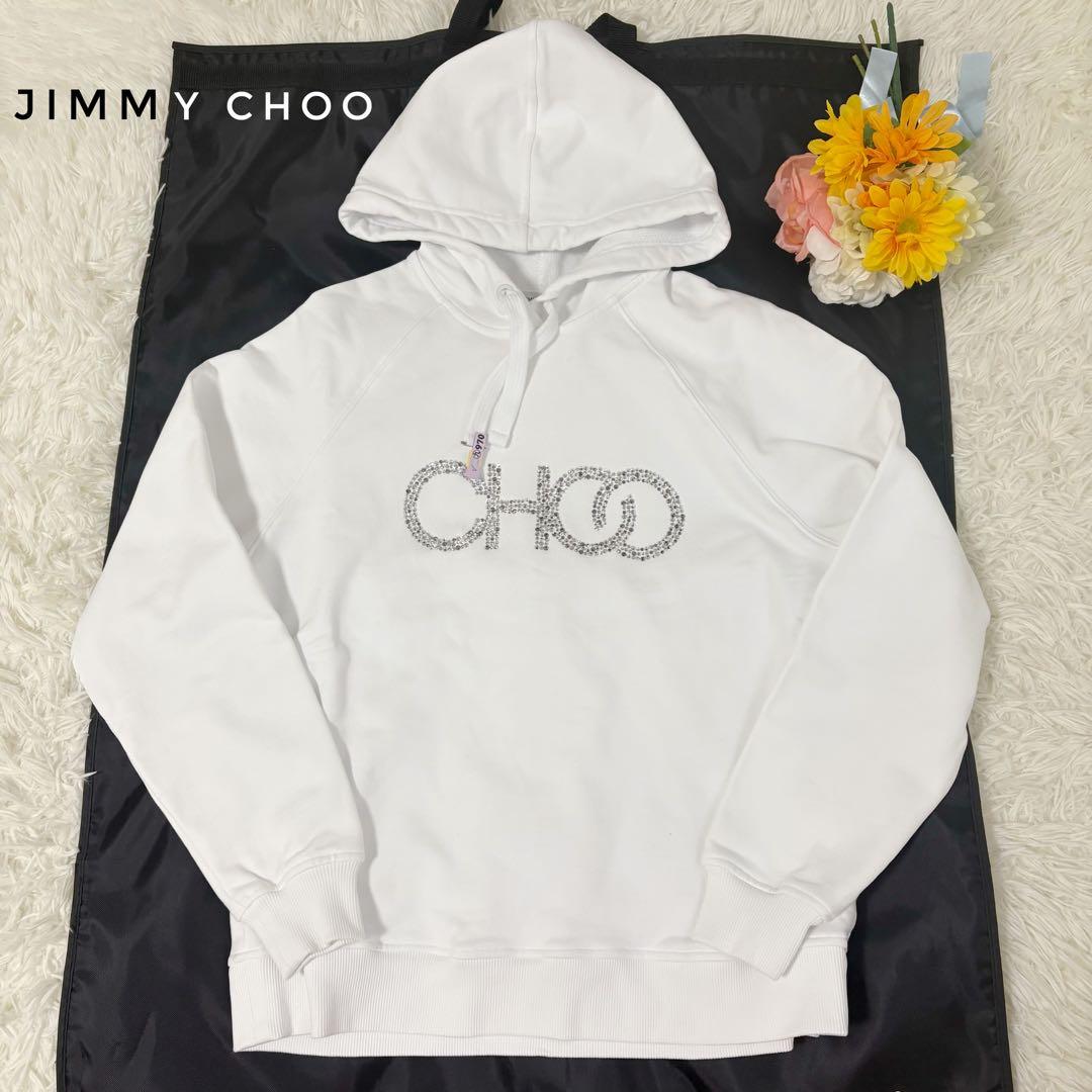 JIMMY CHOO ラインストーン　ロゴ　パーカー イタリア製　オーバーサイズ