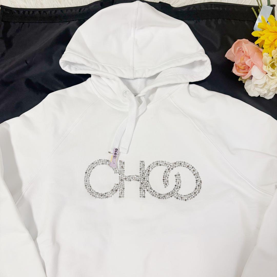 JIMMY CHOO ラインストーン　ロゴ　パーカー イタリア製　オーバーサイズ