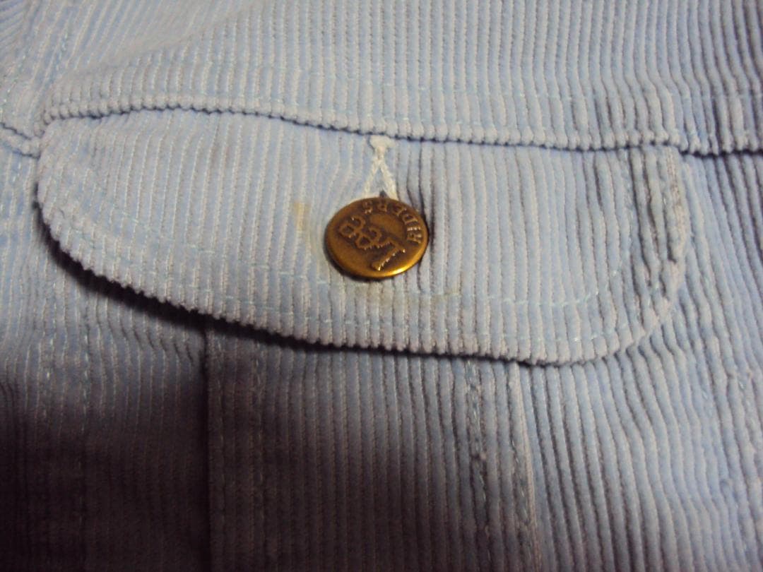 70S LEE アイスブルー コーデュロイ　S～M位　 JKT　薄い水色