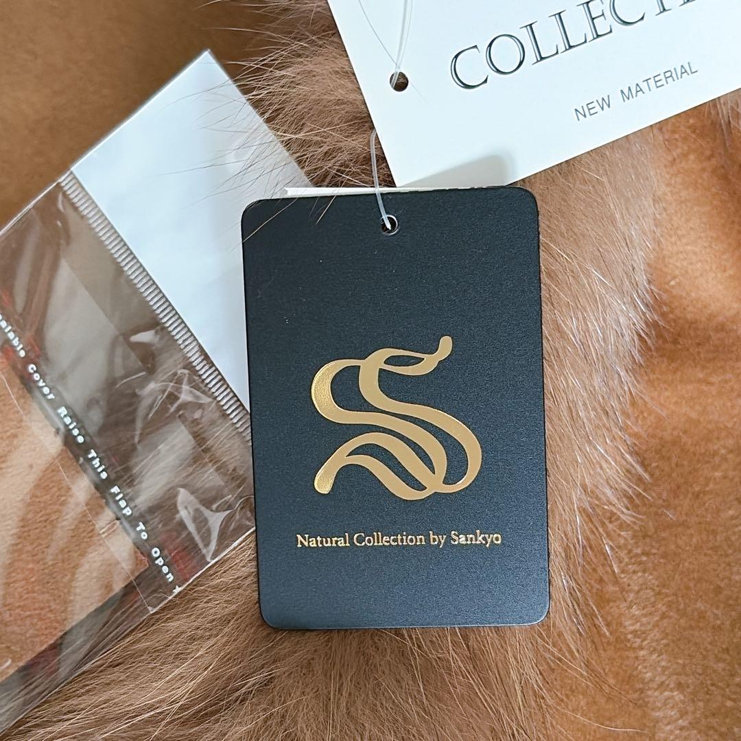 新品タグ付き【JWhite】カシミヤ100% フォックスファー フード付ポンチョ