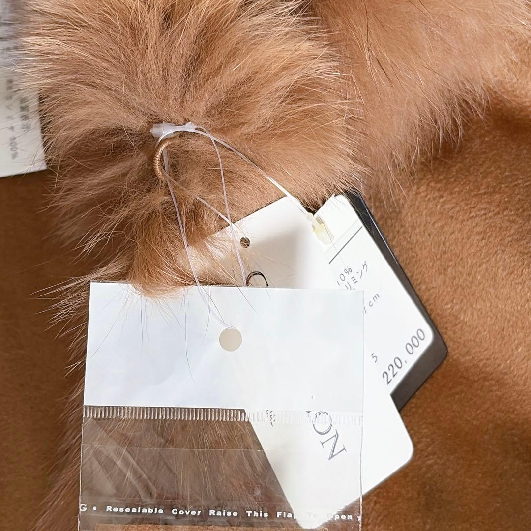 新品タグ付き【JWhite】カシミヤ100% フォックスファー フード付ポンチョ