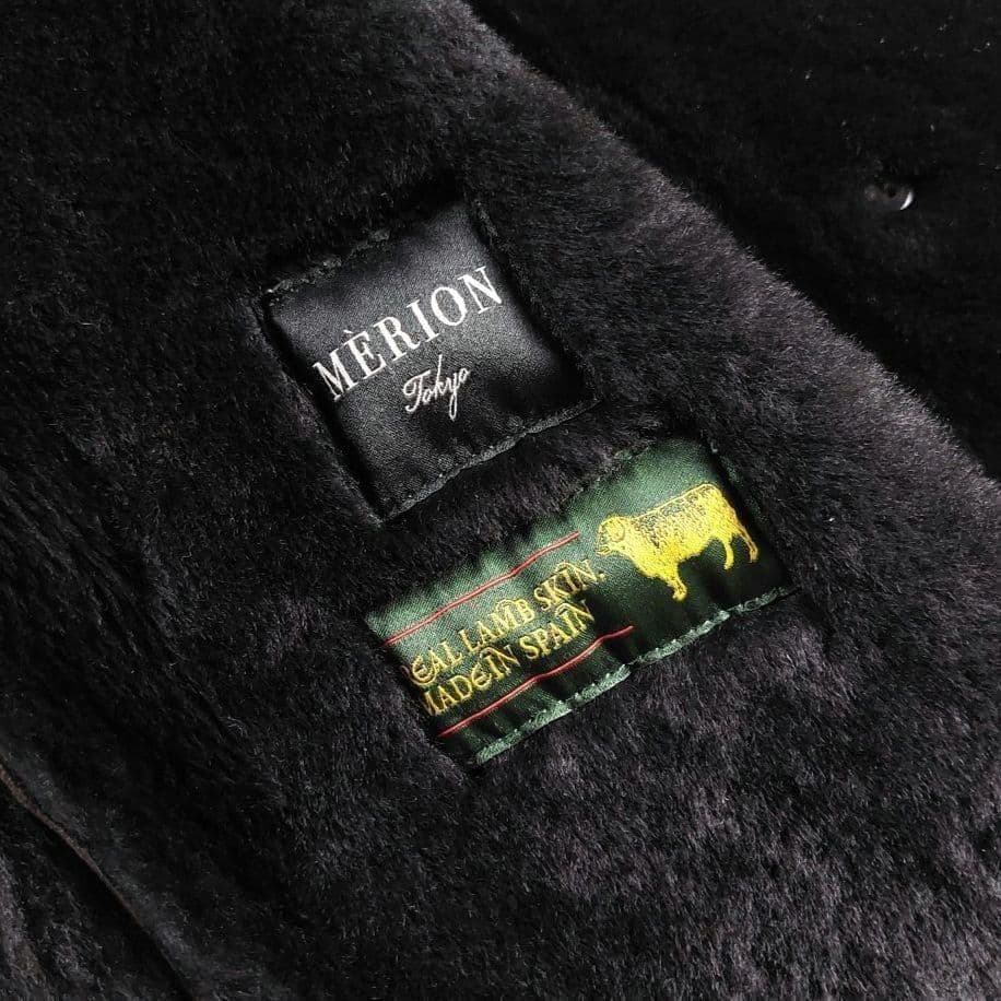 未使用級 MERION メリオントウキョウ ラムスキン ロング ムートン コート