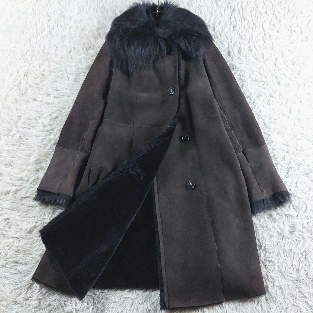 未使用級 MERION メリオントウキョウ ラムスキン ロング ムートン コート