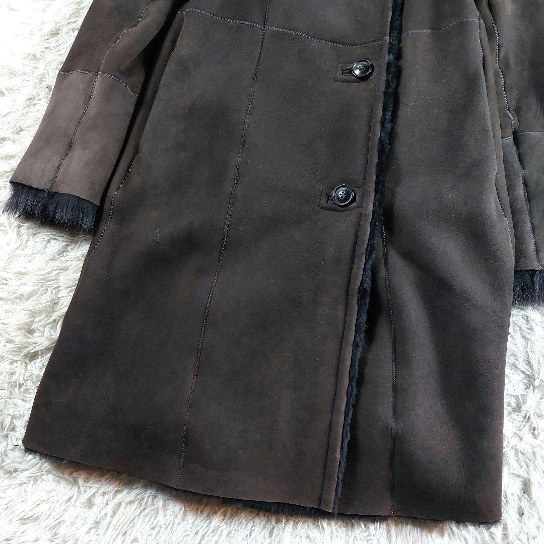 未使用級 MERION メリオントウキョウ ラムスキン ロング ムートン コート