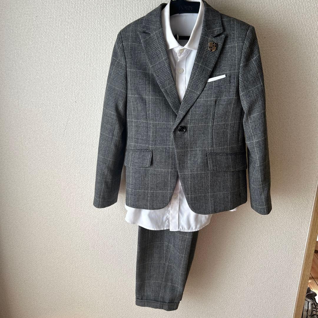 入学式スーツ　長ズボン　グレー　130