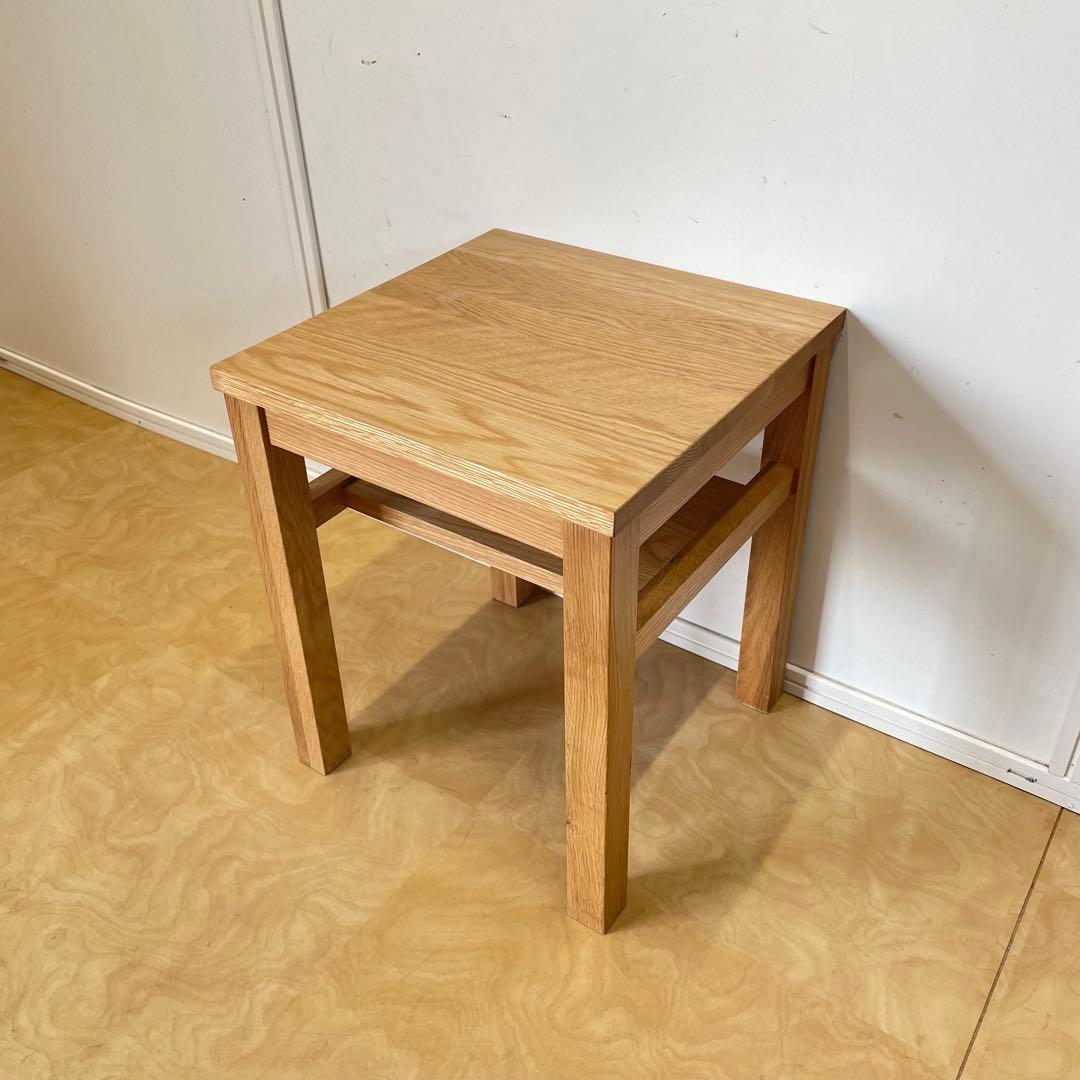 無印良品 オーク無垢材 サイドテーブル ベンチ スツール 椅子 チェア 台 棚