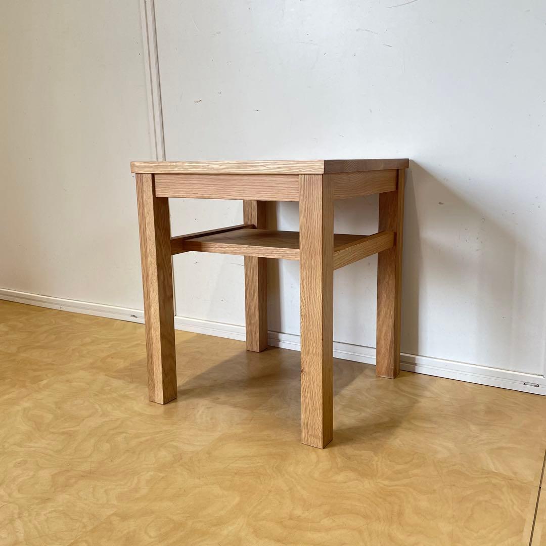 無印良品 オーク無垢材 サイドテーブル ベンチ スツール 椅子 チェア 台 棚