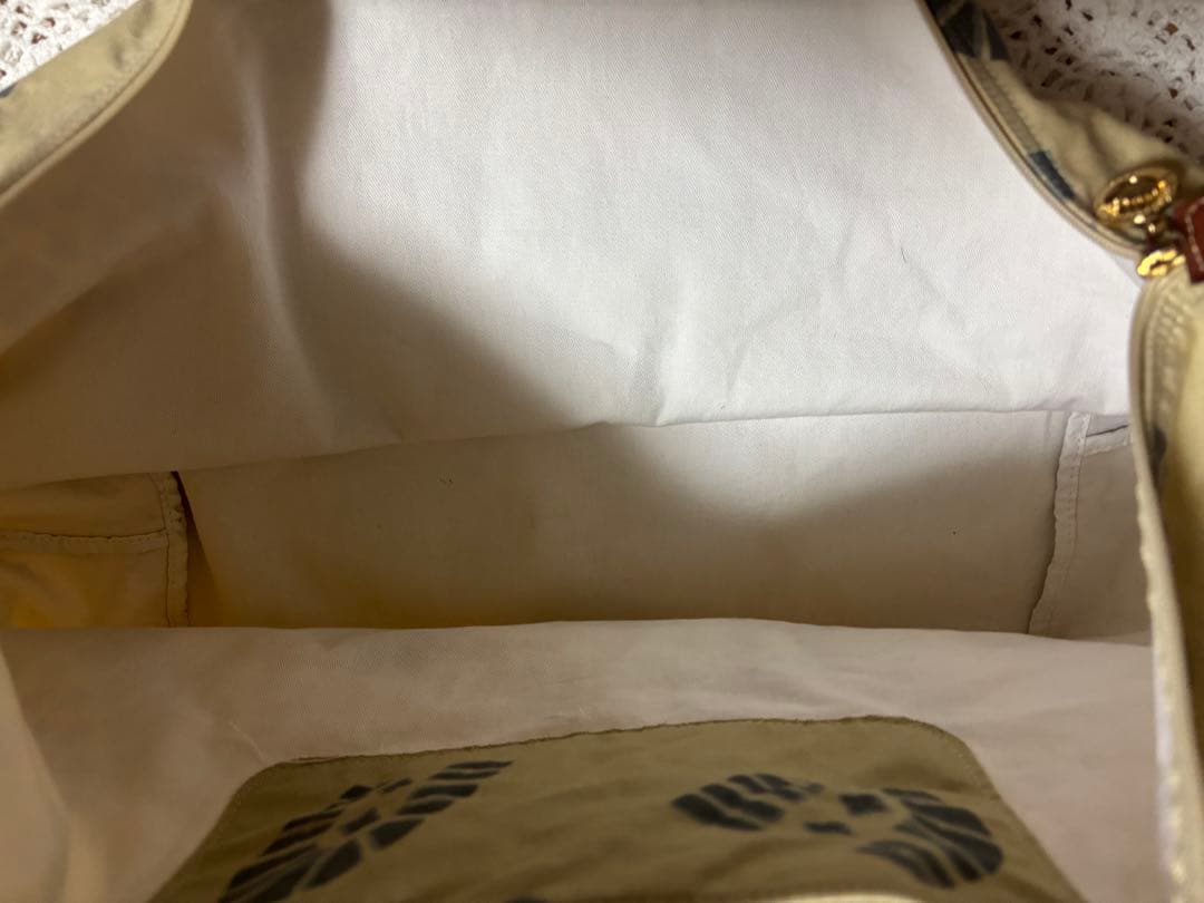 希少●2008ヴィンテージ●ロンシャン●足跡模様 ボストンバッグ 大容量●旅行