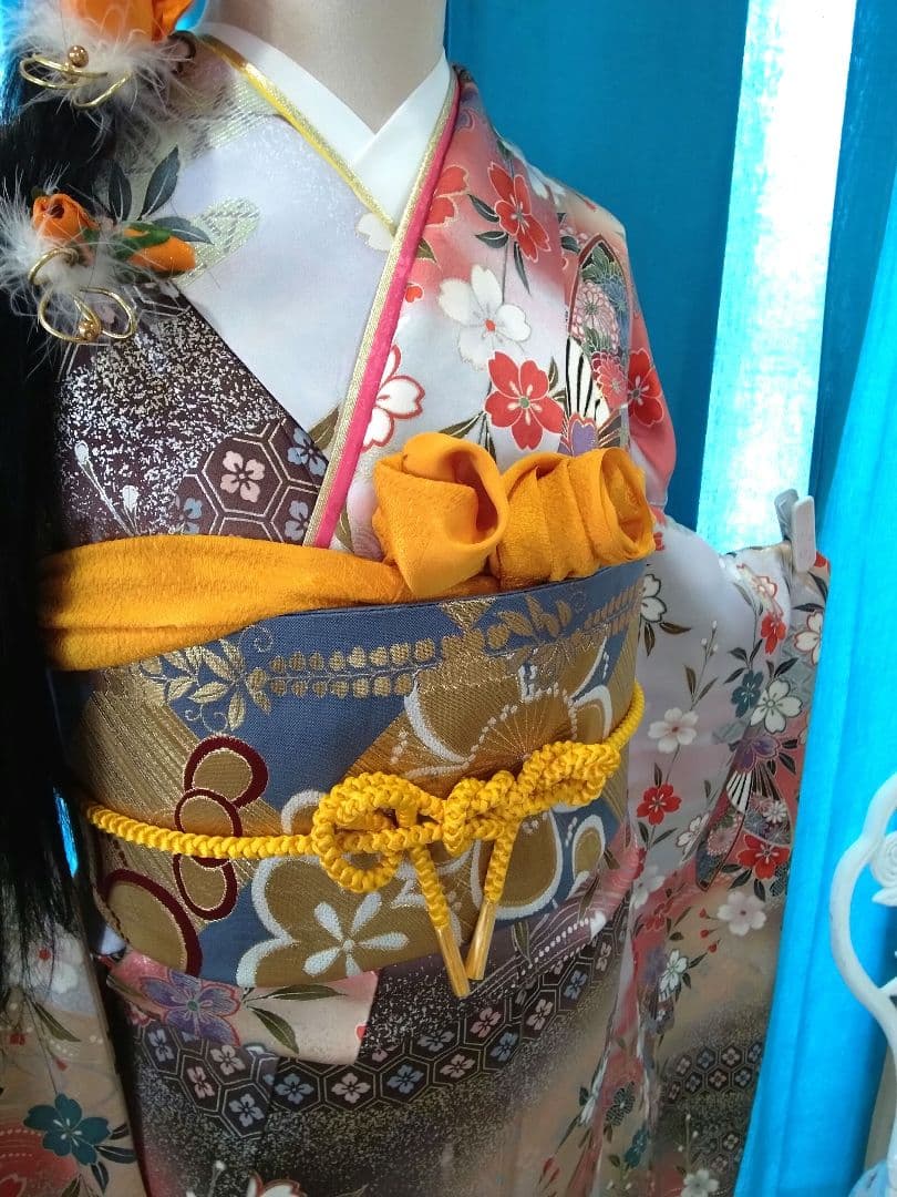 振袖フルセット、正絹振袖、成人式、重ね衿、帯揚げ帯締め、西陣袋帯、襦袢