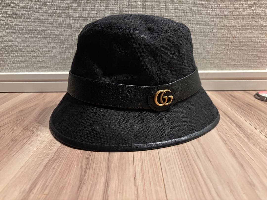 GUCCI GGパターン バケットハット ブラック