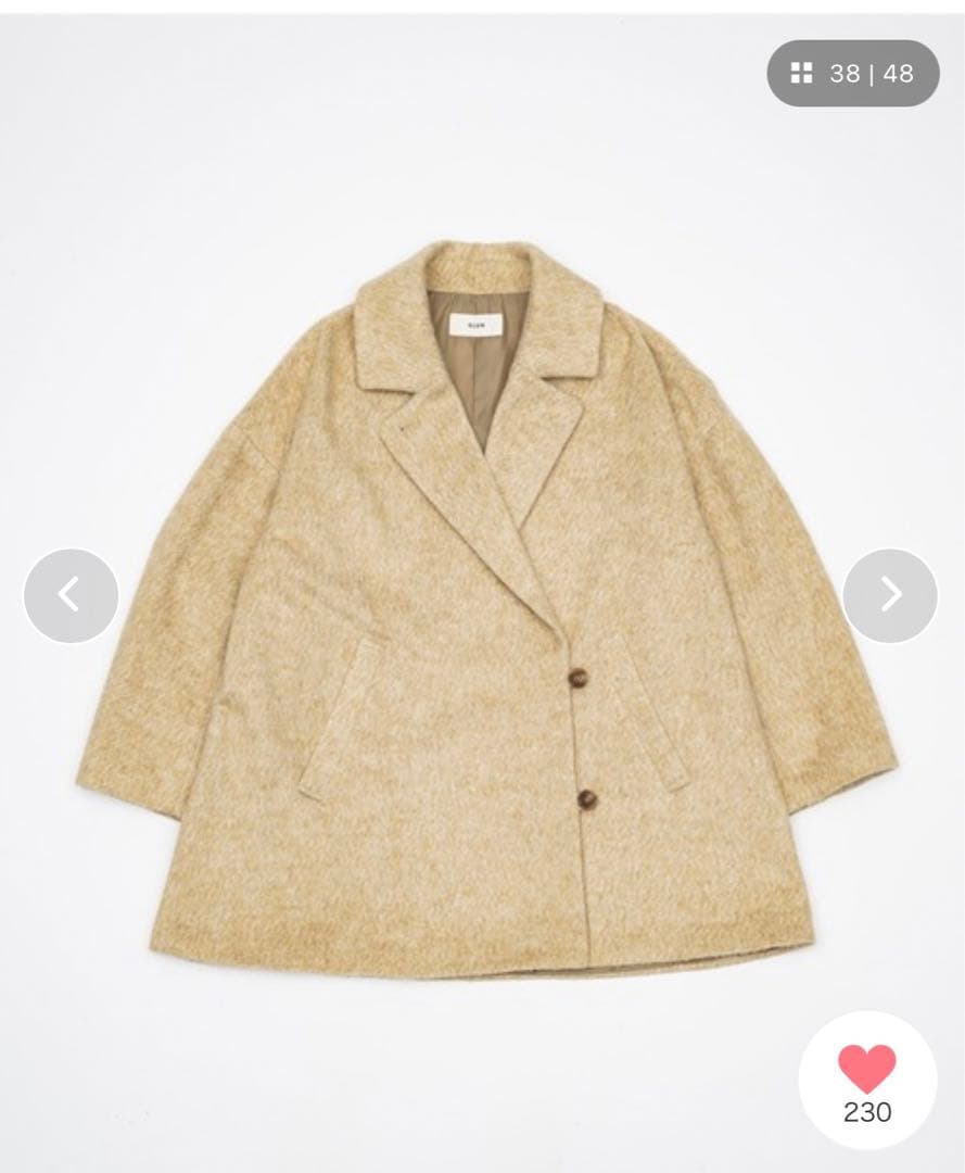 OLUN サイドボタンシャギーコート⭐︎ライトベージュ