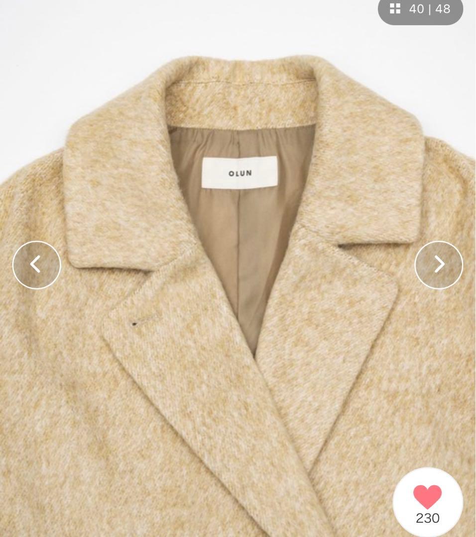 OLUN サイドボタンシャギーコート⭐︎ライトベージュ