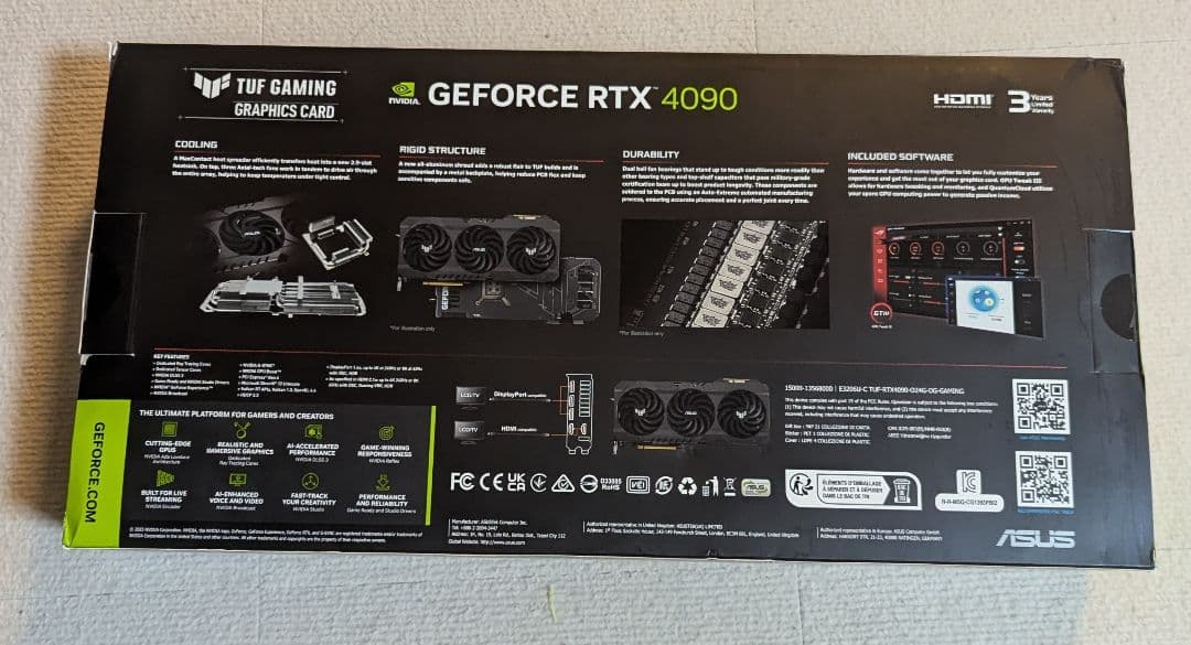 グラフィックボード・グラボ・ビデオカード ASUS TUF Gaming GeForce RTX 4090 OC 24GB
