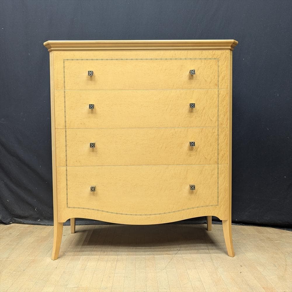 バーズアイ メープル　象嵌　リビングチェスト　整理箪笥　タンス　チェスト　たんす