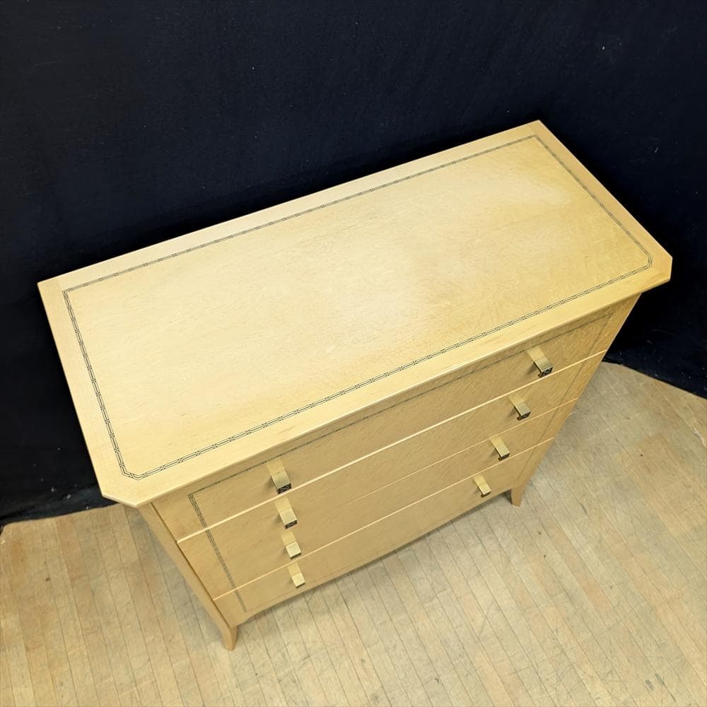 バーズアイ メープル　象嵌　リビングチェスト　整理箪笥　タンス　チェスト　たんす