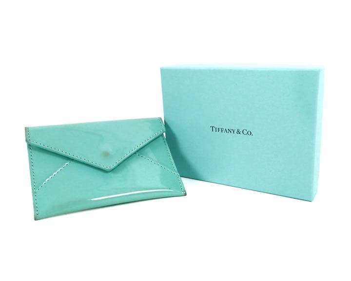 TIFFANY＆Co　ティファニー　名刺入れ　カード入れ　エナメルレザー　箱付き