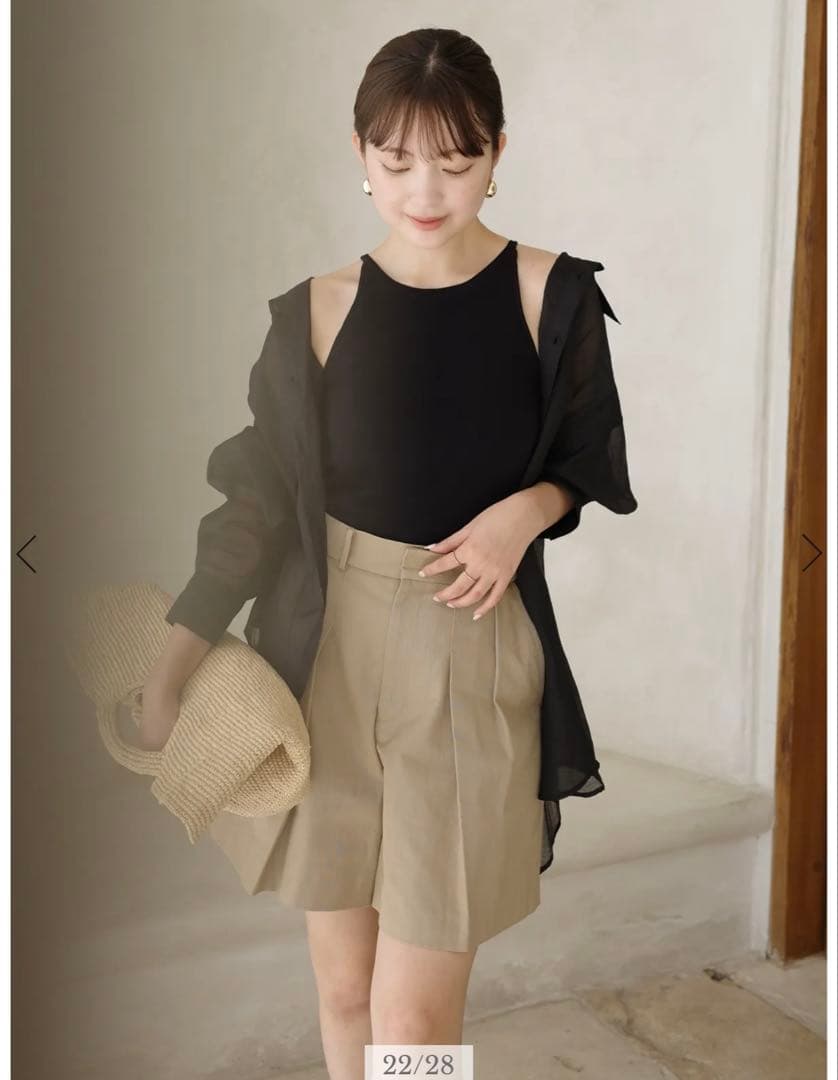 【新品】 anuans チノショートパンツ BEIGE