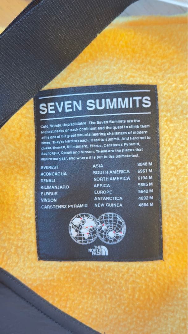 【限定】THE NORTH FACE 7 Summits XL イエロー 黒