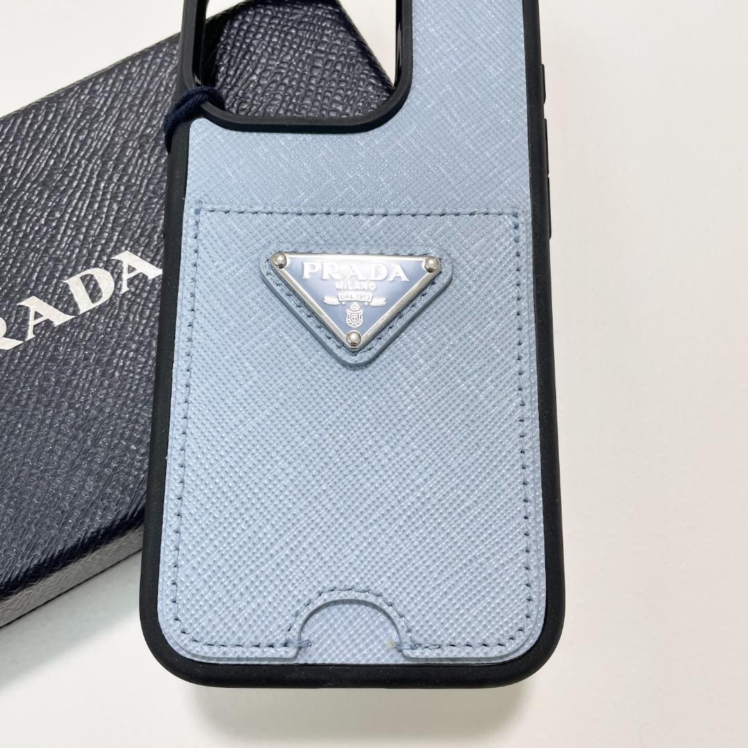 PRADA プラダ iPhone15 Pro ケース スマホケース 水色 ブルー