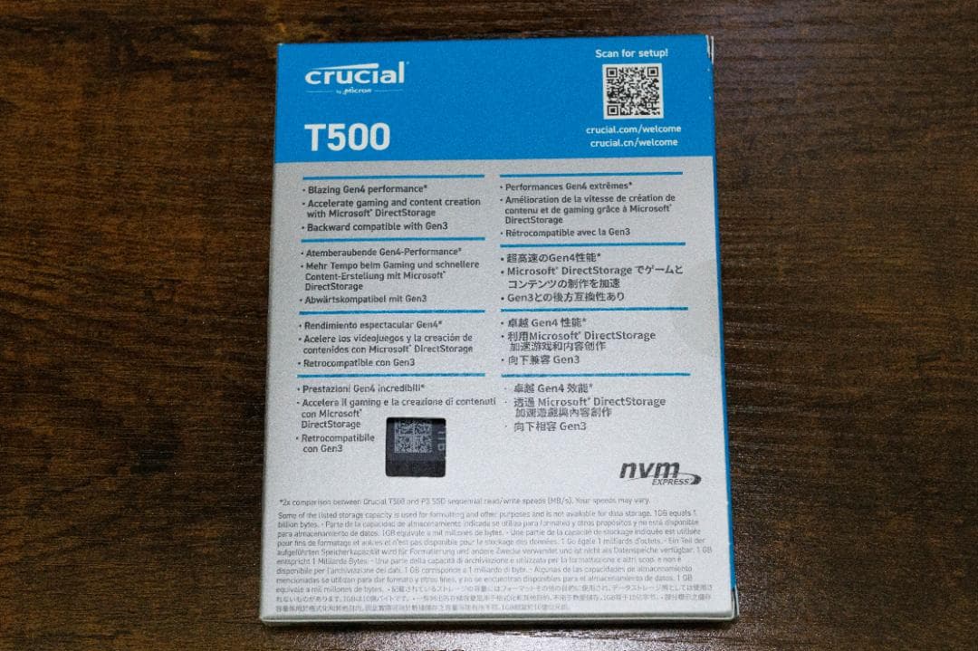Crucial T500 1TB SSD Gen4 NVMe M.2 未開封