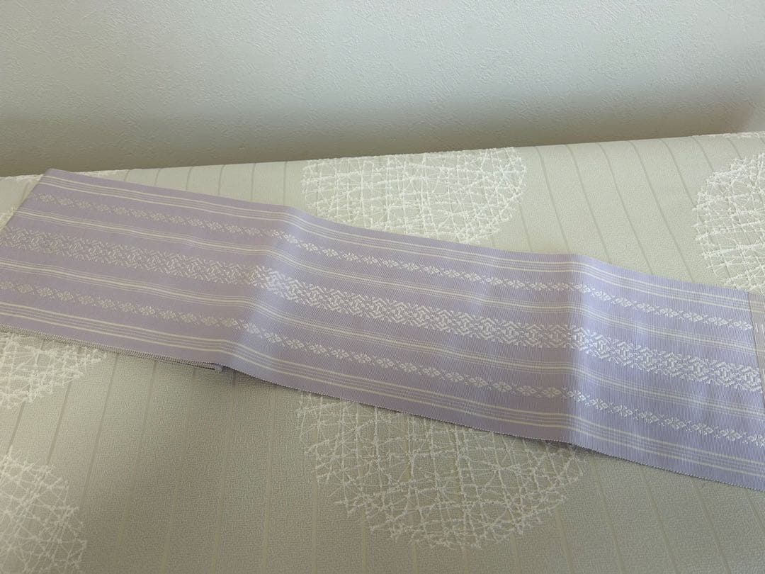 【大人のゆかたに】新品 半幅帯 単衣 四寸ゆかた帯 薄紫｜献上柄 着物 通年OK