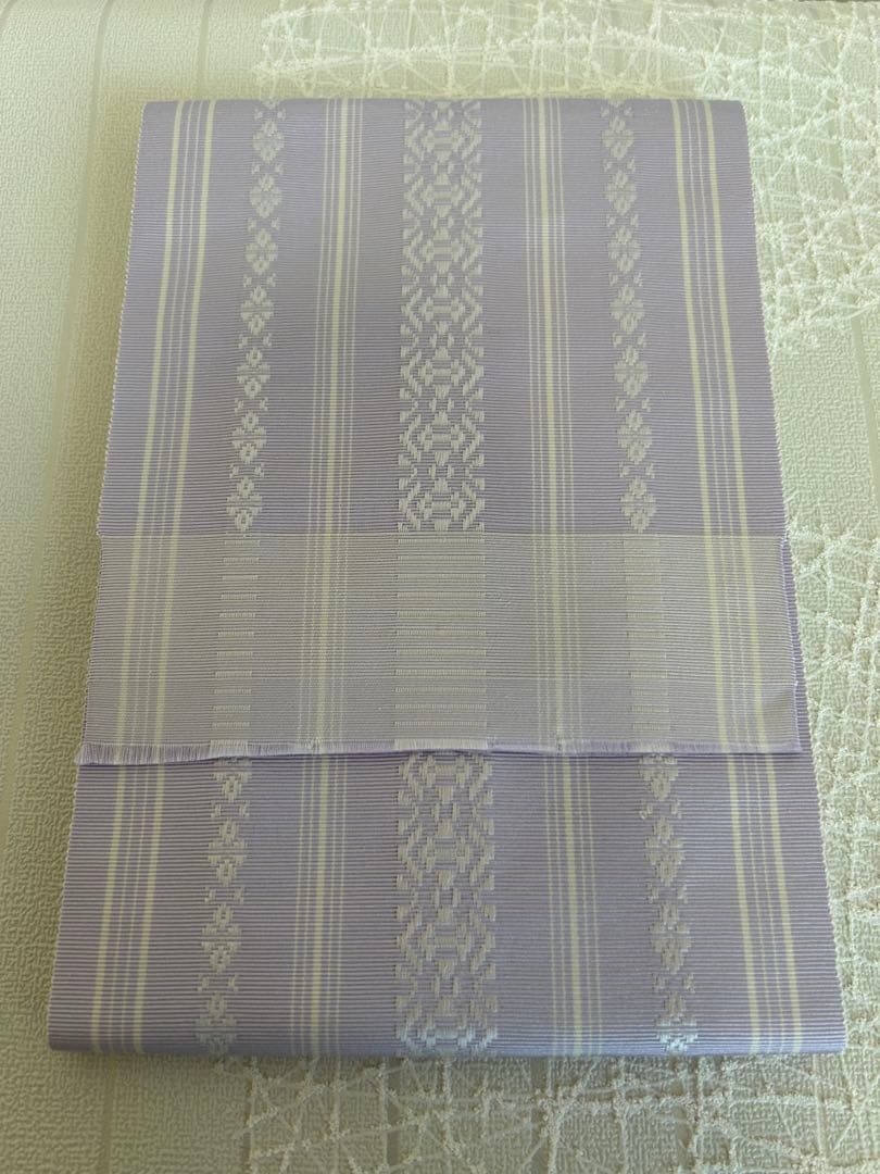 【大人のゆかたに】新品 半幅帯 単衣 四寸ゆかた帯 薄紫｜献上柄 着物 通年OK