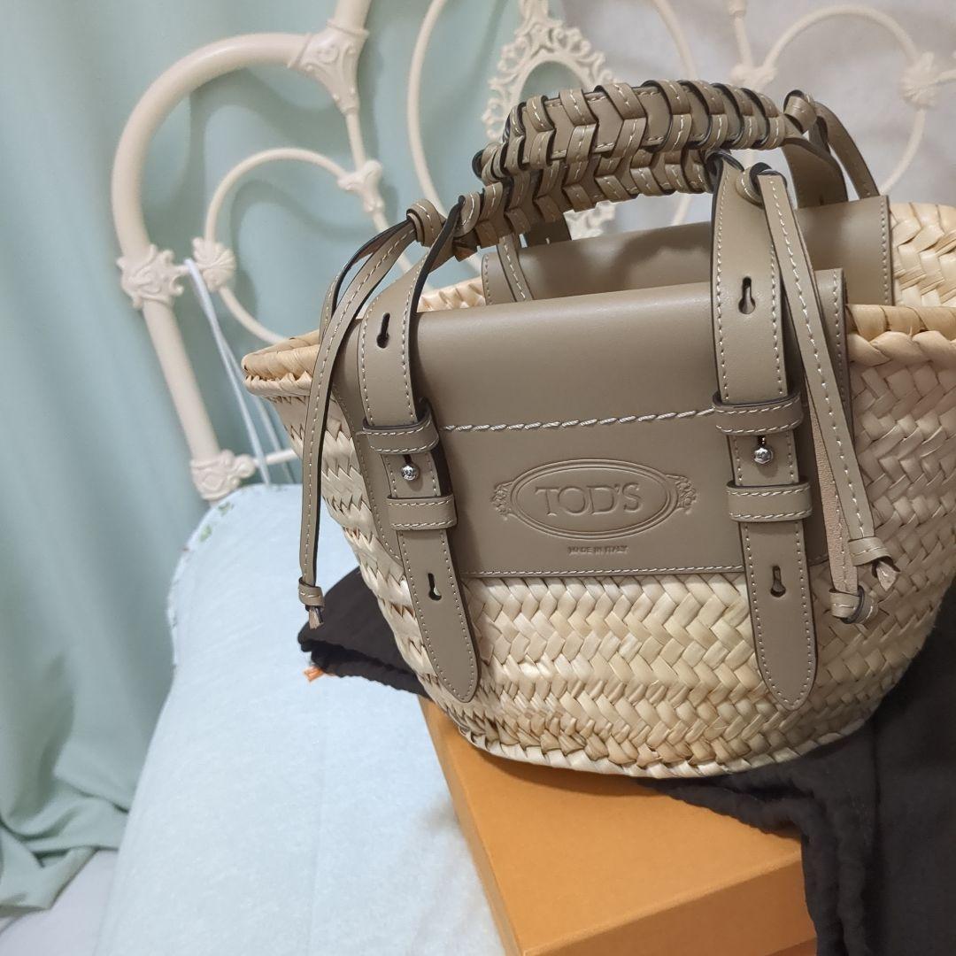 TOD'S カーキ かごバッグ