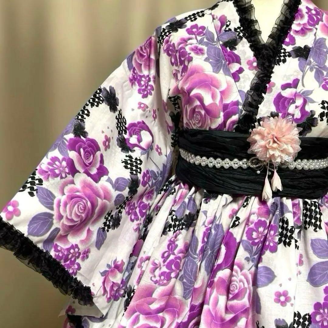 浴衣ドレス　ハンドメイド　姫ギャル　地雷