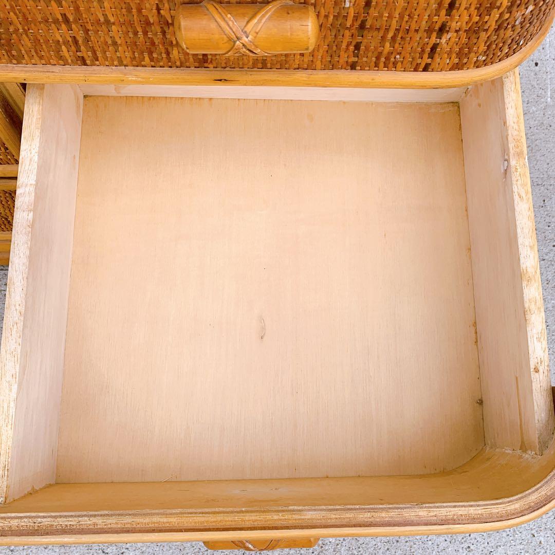 ラタン9杯チェスト 昭和レトロ エスニック アジアン 籐家具 ラタン 古民具