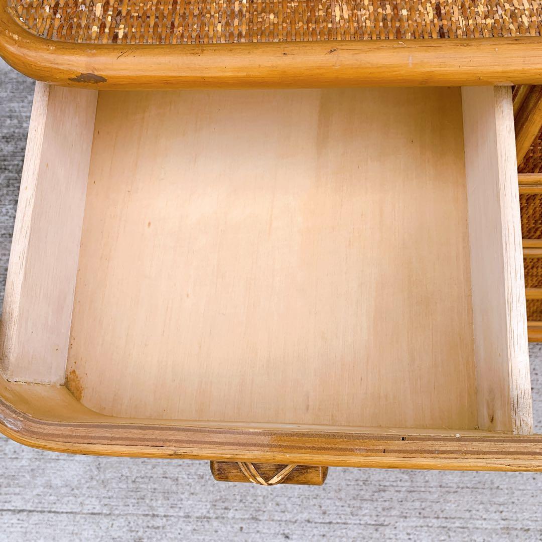 ラタン9杯チェスト 昭和レトロ エスニック アジアン 籐家具 ラタン 古民具