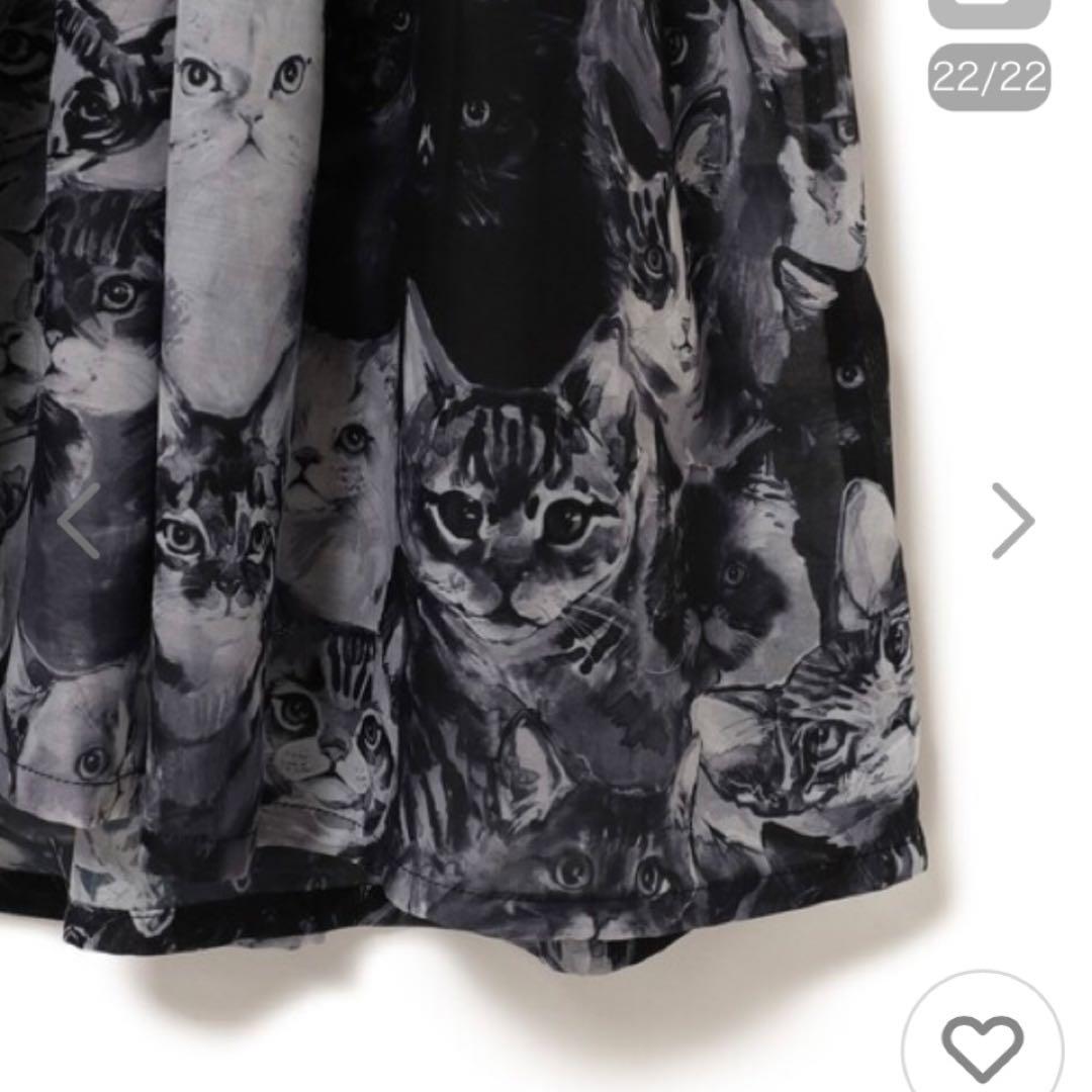 mmts unoaコラボ　猫まみれ　シフォンワンピース　猫柄