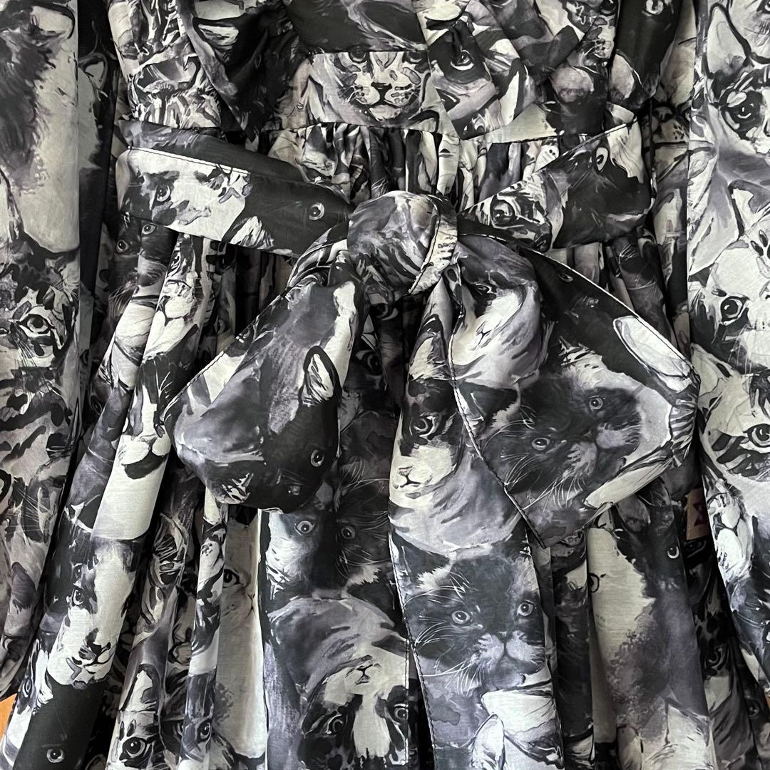 mmts unoaコラボ　猫まみれ　シフォンワンピース　猫柄