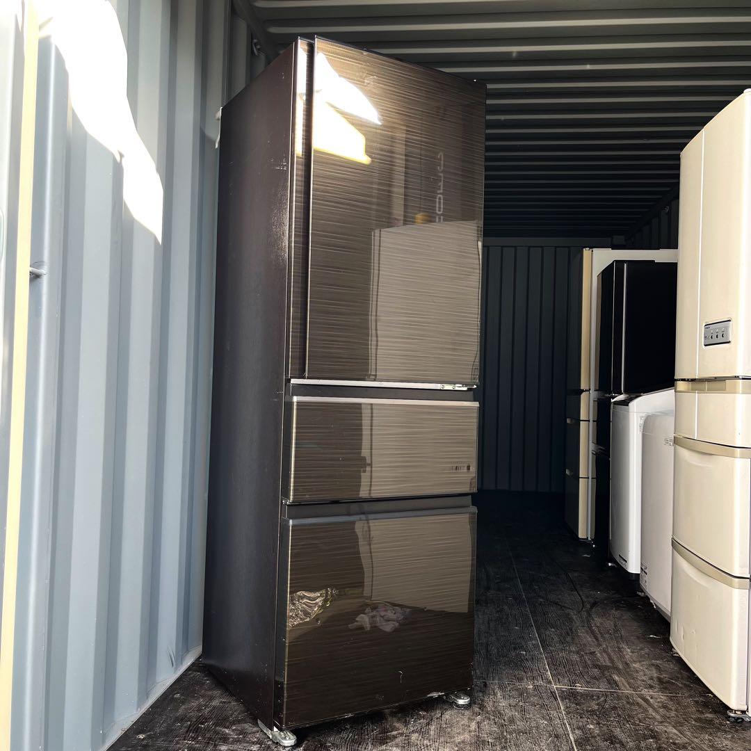 64取付無料！三菱木目調おしゃれインテリア401L大容量3ドア冷蔵庫！洗濯機