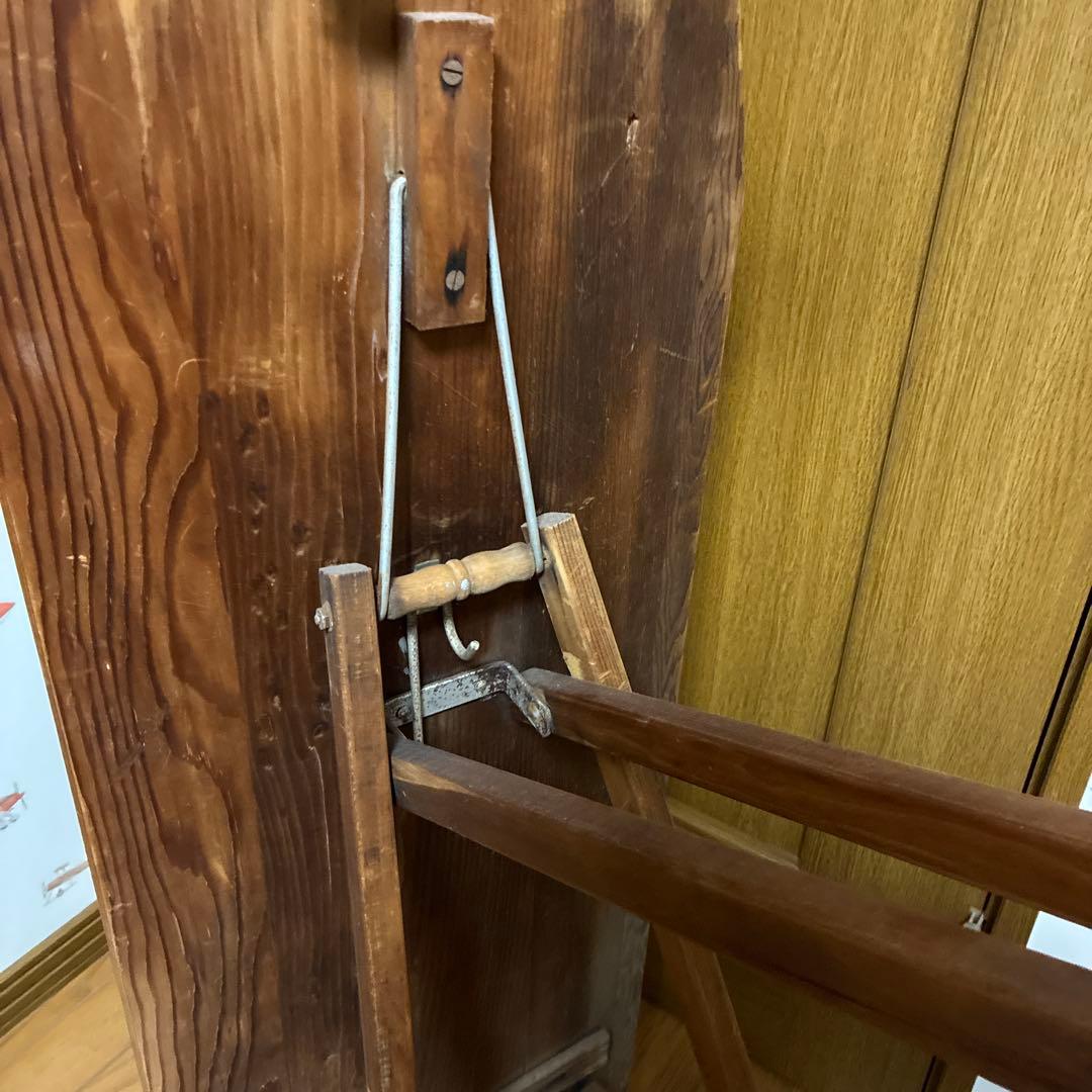 ヴィンテージ 折りたたみ　アイロン台 ウッド　木製　アンティーク 照明付　ライト