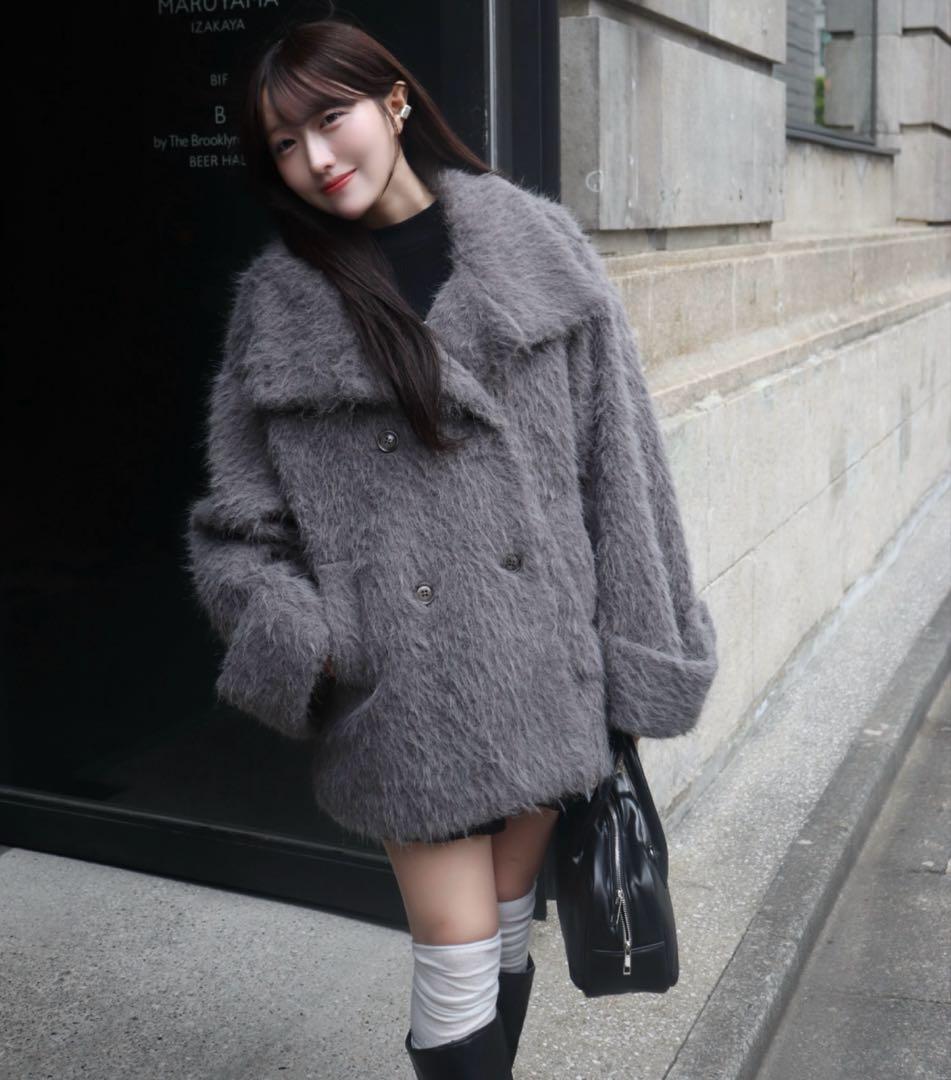 3wayスタンドカラーシャギーコート