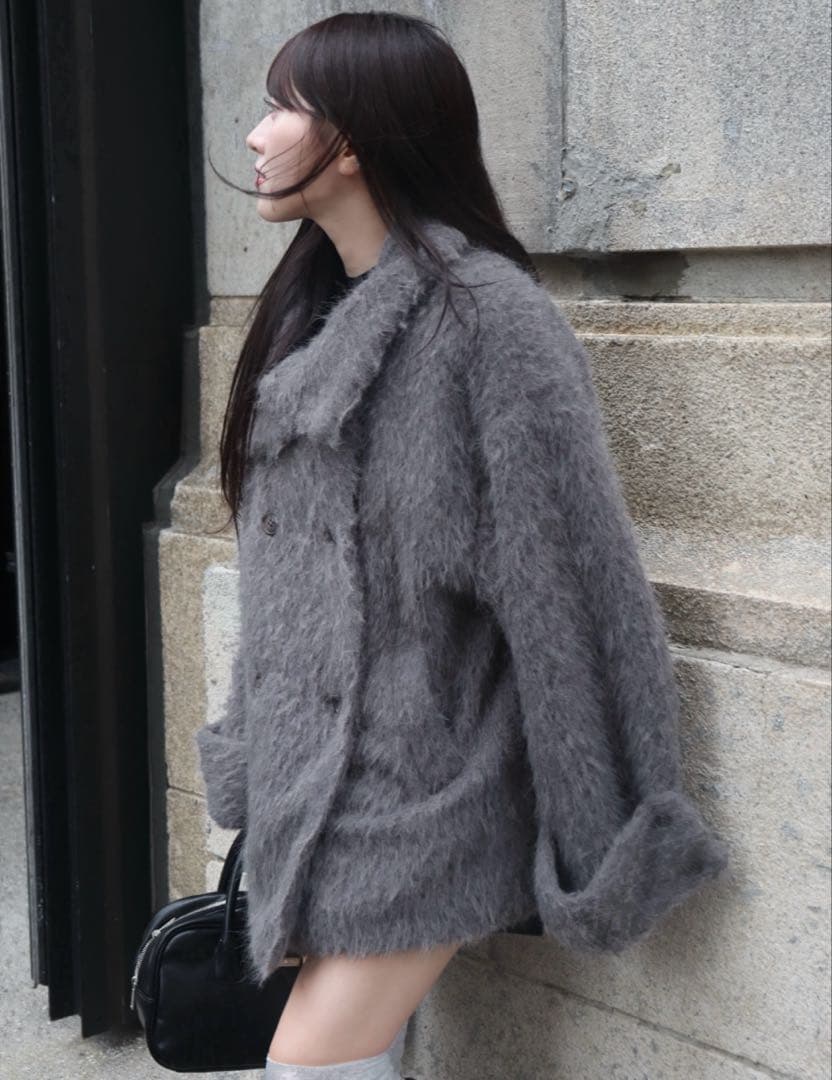 3wayスタンドカラーシャギーコート