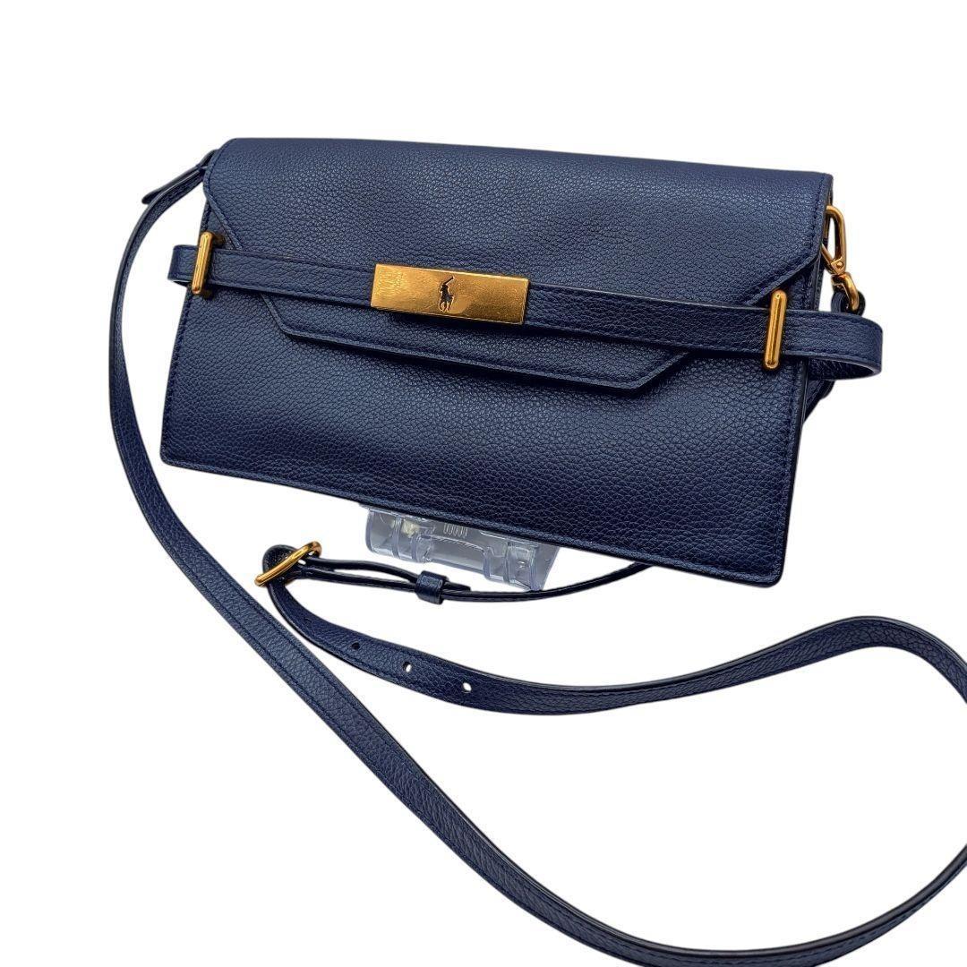 ラルフローレン/PoloIDレザークロスボディ クラッチ ショルダーバッグ