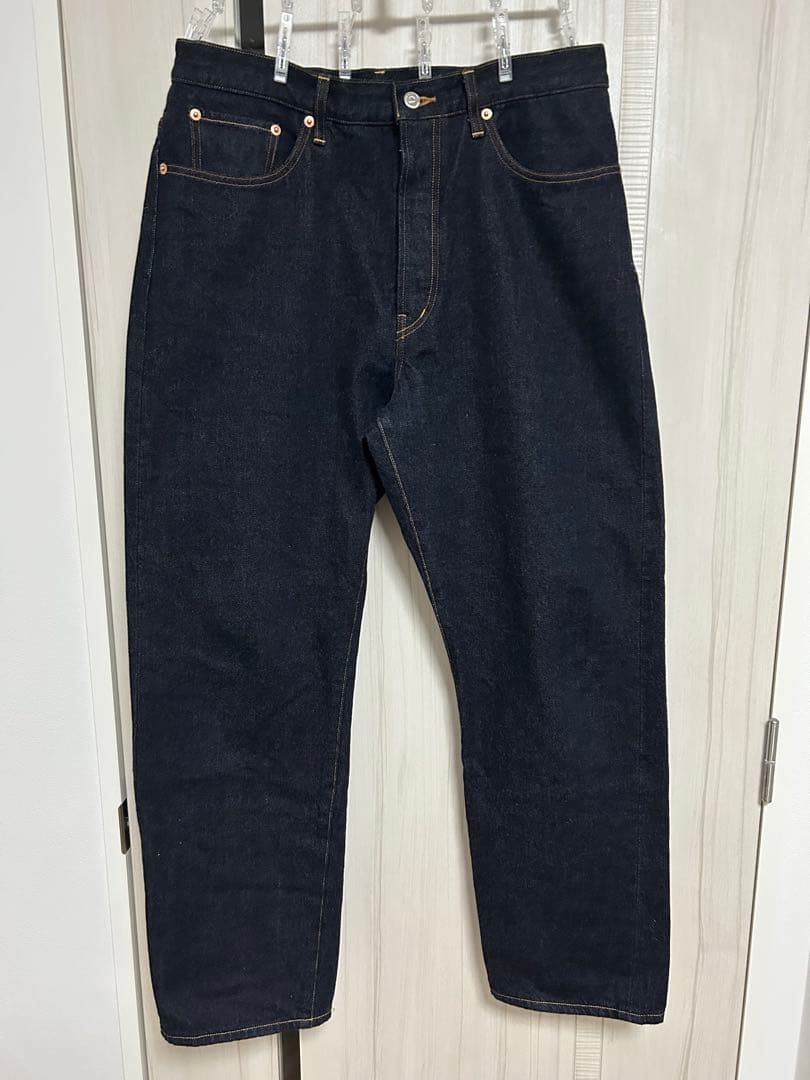 YAECA ヤエカ インディゴ ワイド テーパード デニム パンツ 34 14W