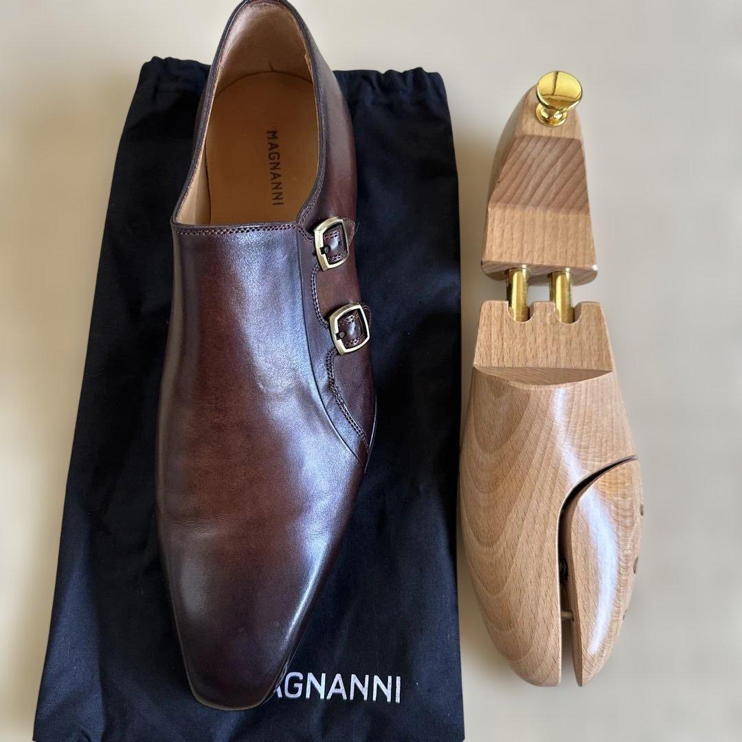 【極美品】MAGNANNI マグナーニ ダブルモンクストラップシューズ