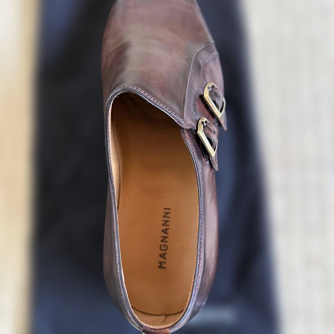 【極美品】MAGNANNI マグナーニ ダブルモンクストラップシューズ