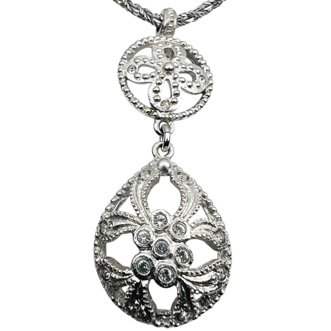 【極美品】Dior ネックレス フィリグリー 2連ストーン ヴィンテージ レア品