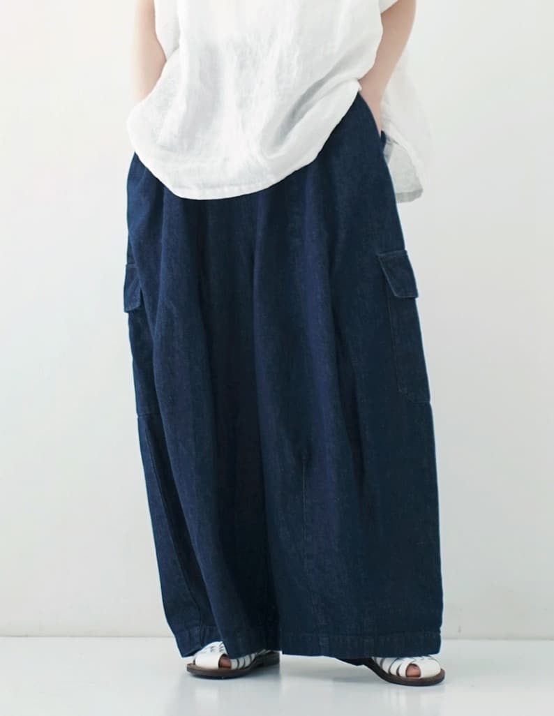 nest Robe コットンデニムバレルパンツ