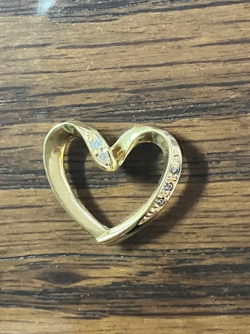 ✨ビューティー (❁ᴗ͈ˬᴗ͈) オープンハートk18ダイヤペンダントトップ