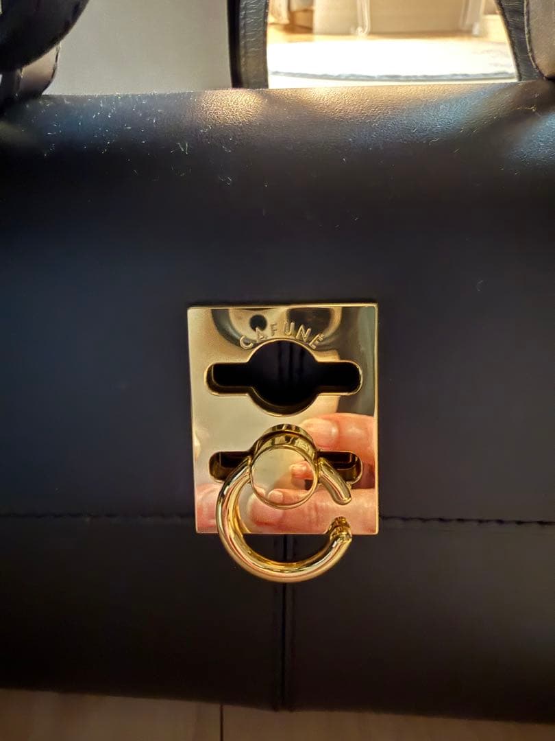 CAFUNÉ 黒 ハンドバッグ 専用収納袋付き