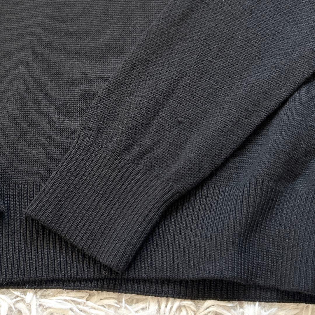 ami Paris アミパリス　ハートロゴ刺繍ウールニット　ブラック M